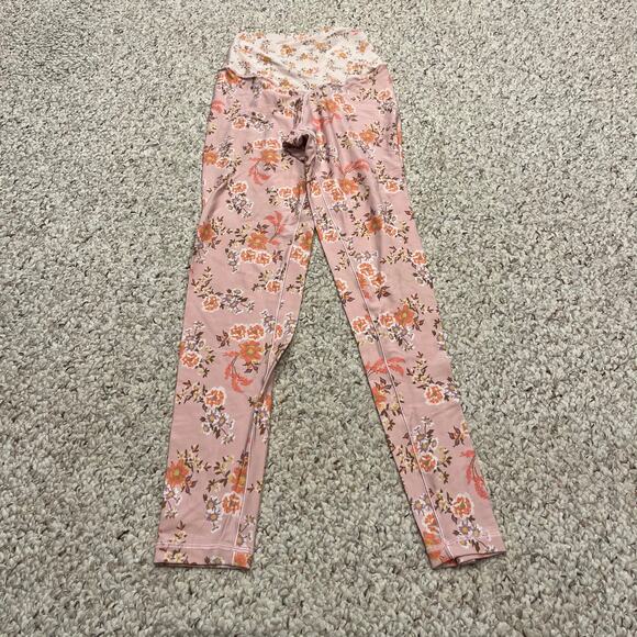 Aerie Offline Real Me 7/8 Legging Sz S Pink Floral Pattern Inseam 25 Athleisure - Picture 1 of 5